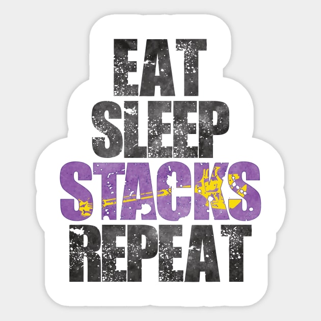 Eat Sleep Stacks Repeat Sticker by WinterWolfDesign